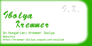 ibolya kremmer business card